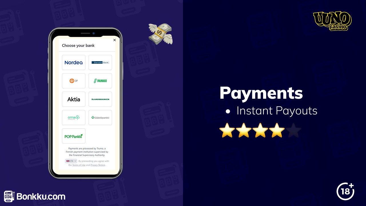 uuno kasino payments