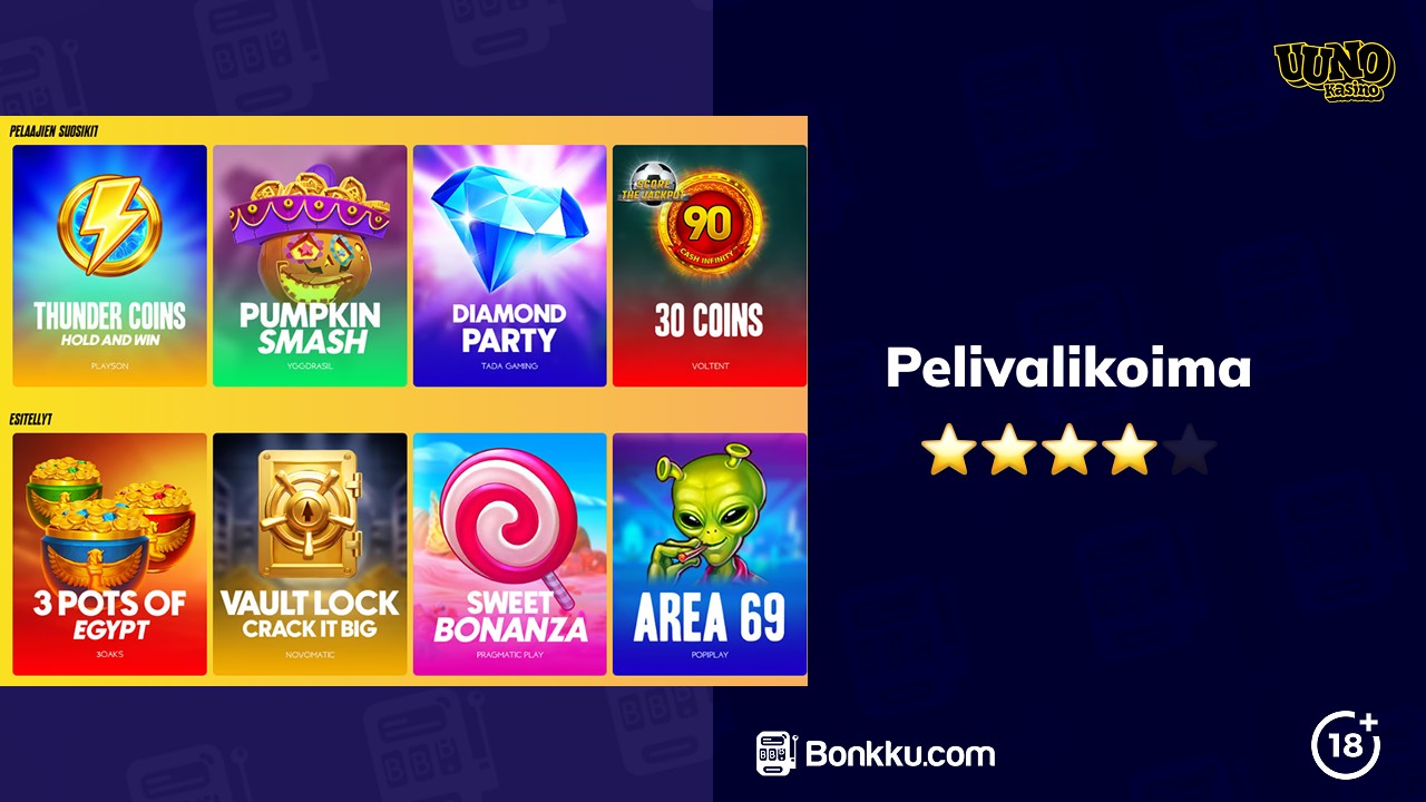 uuno kasino pelivalikoima