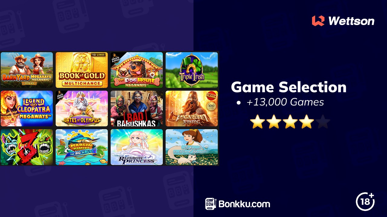 wettson casino game selection