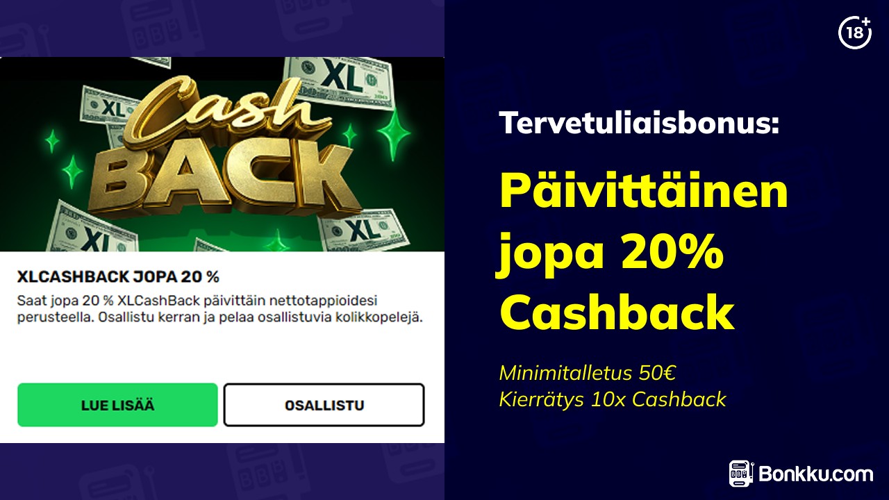 xlbet päivittäinen 20% cashback