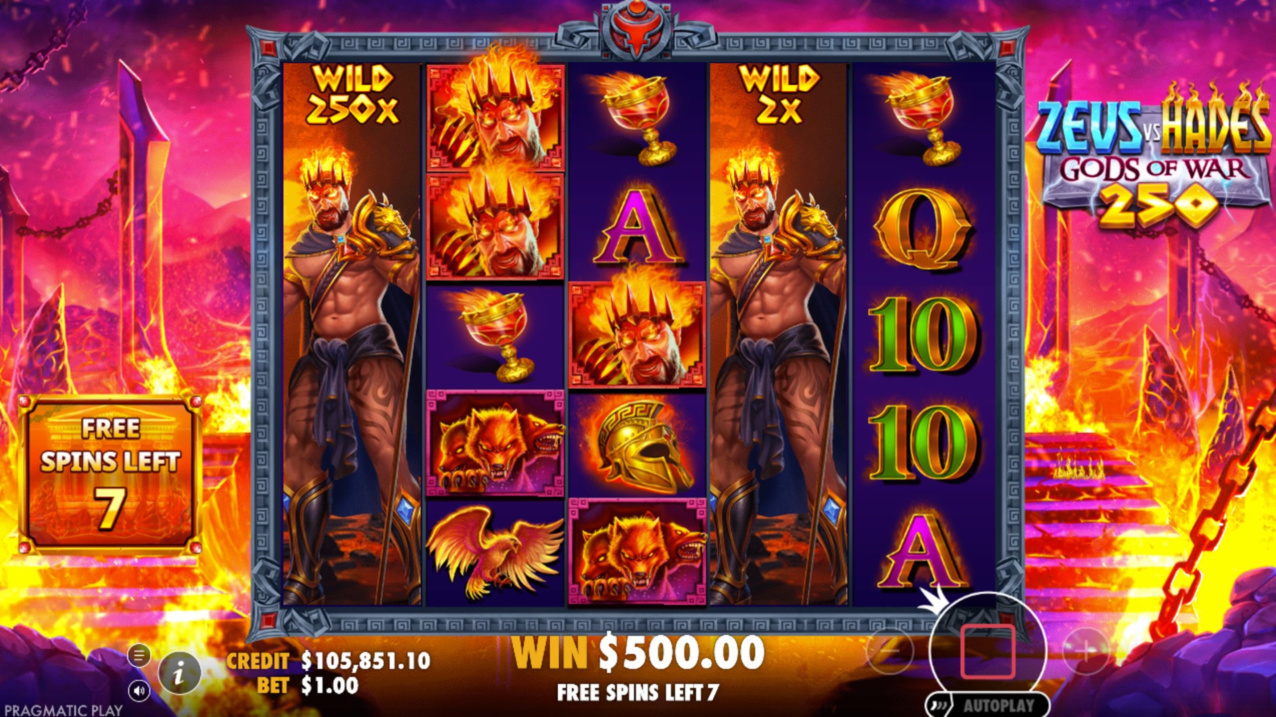 zeus vs hades gods of war 250 bonus