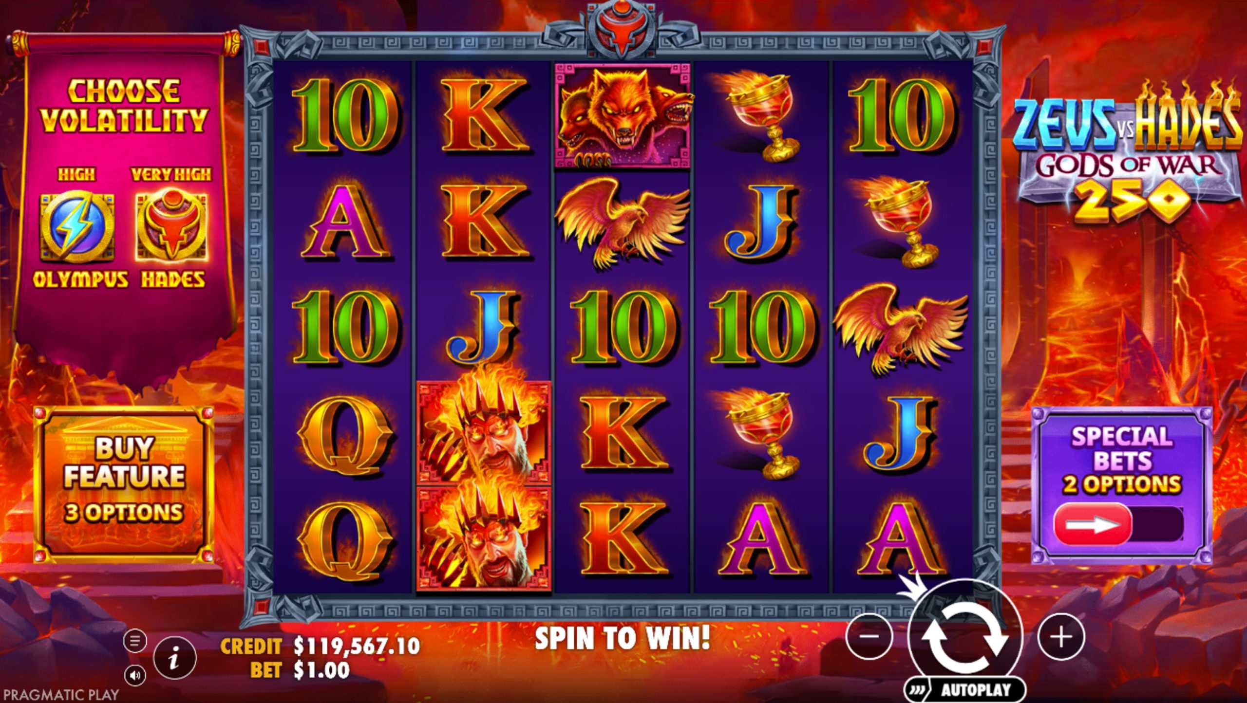 zeus vs hades gods of war 250 slot