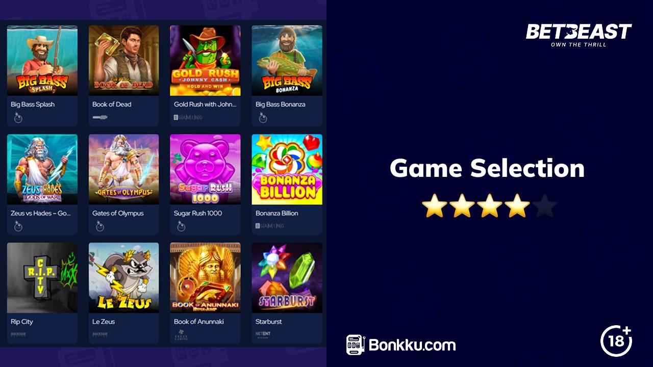 betbeast casino game selection