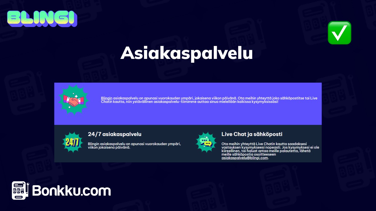 blingi casino asiakaspalvelu