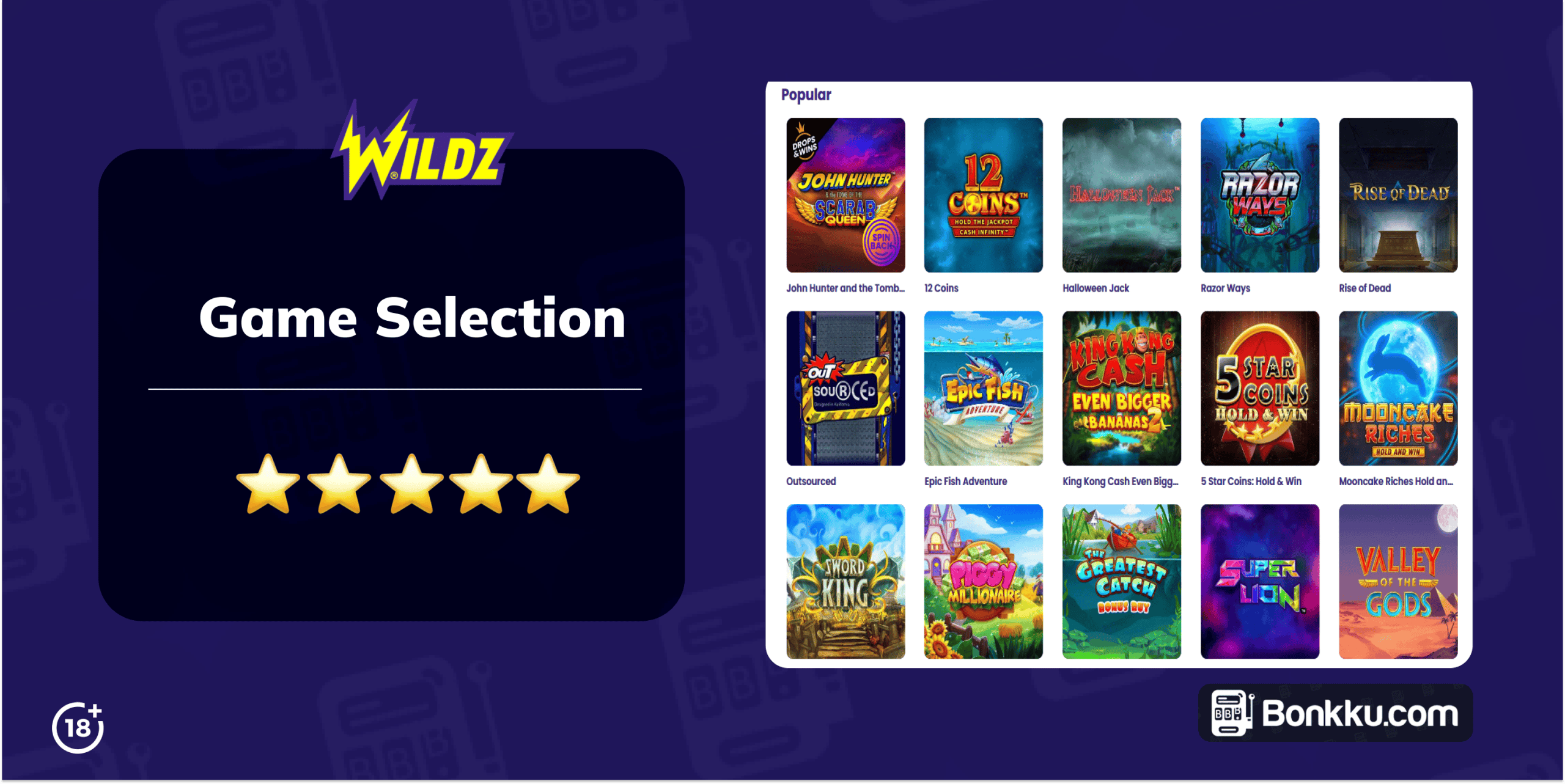 game selection at wildz casino