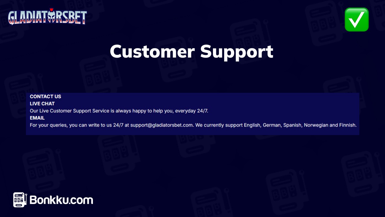 gladiatorsbet customer support