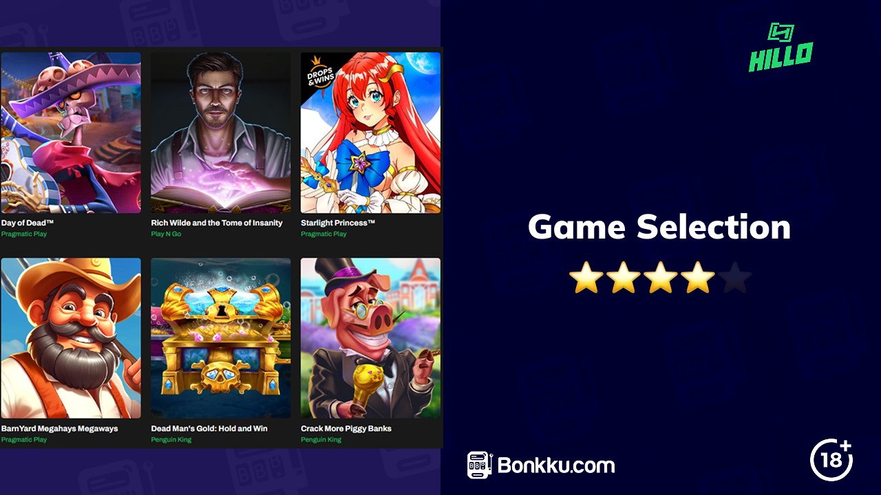 hillo casino game selection