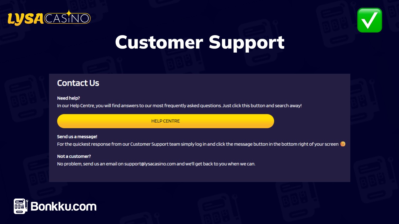 lysa casino customer support