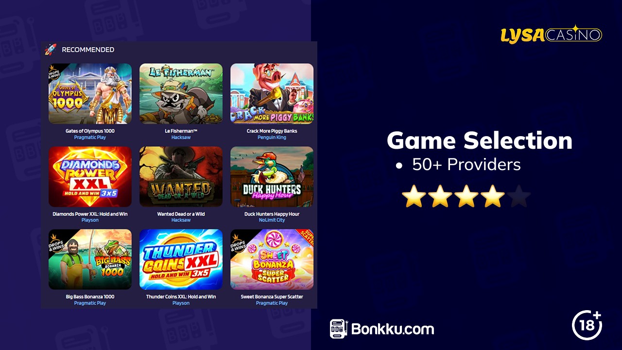 lysa casino game selection