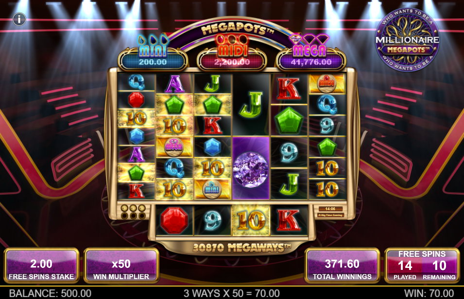 millionaire megapots bonus