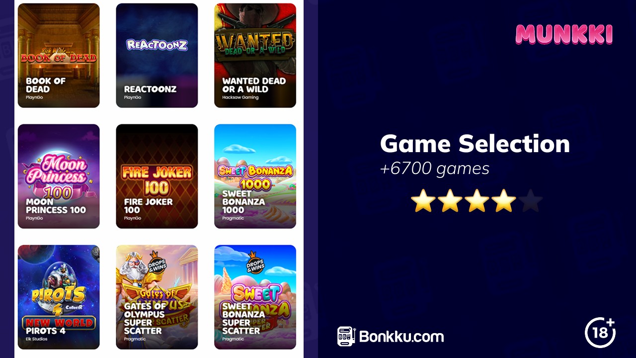 munkki casino game selection