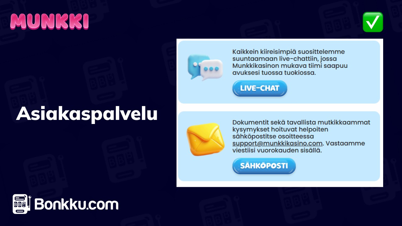munkki kasino asiakaspalvelu