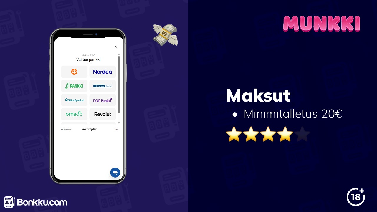munkki kasino maksut