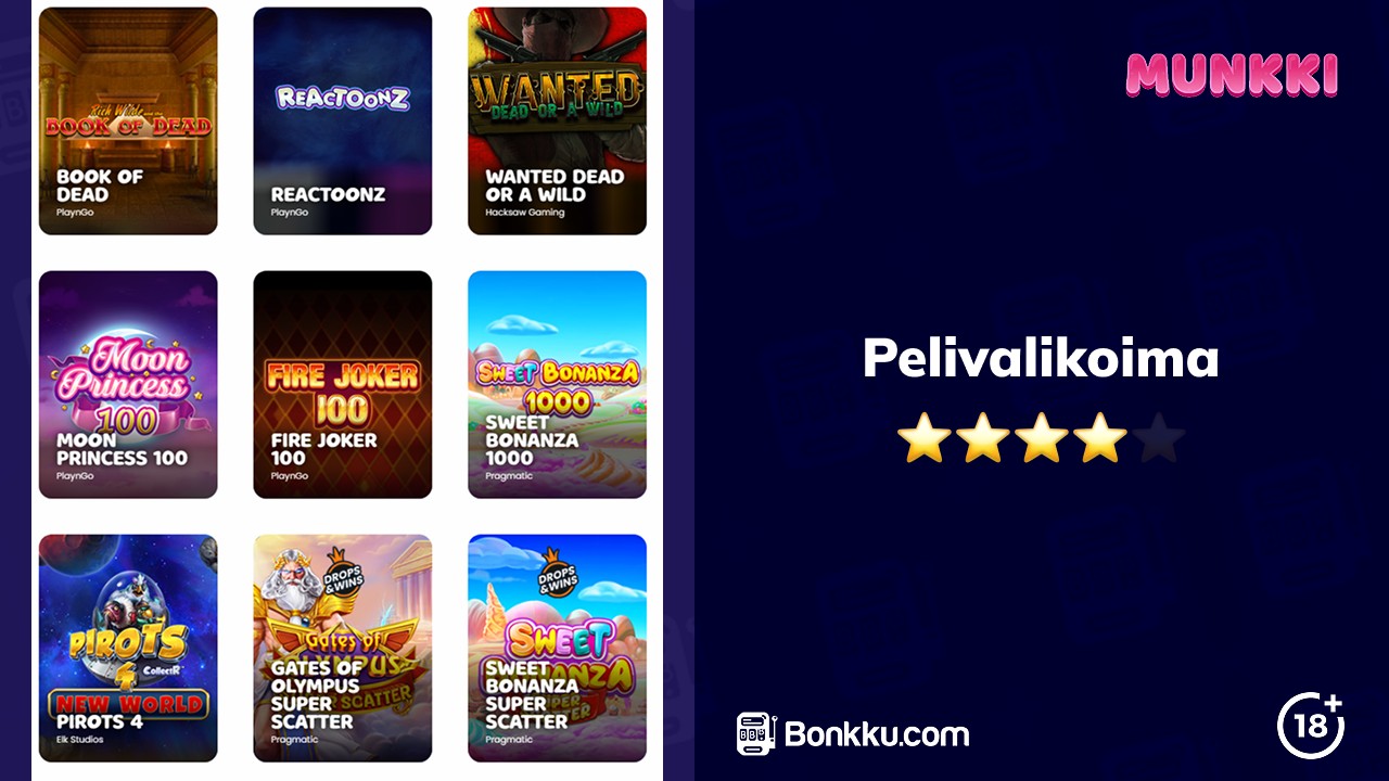 munkki kasino pelivalikoima