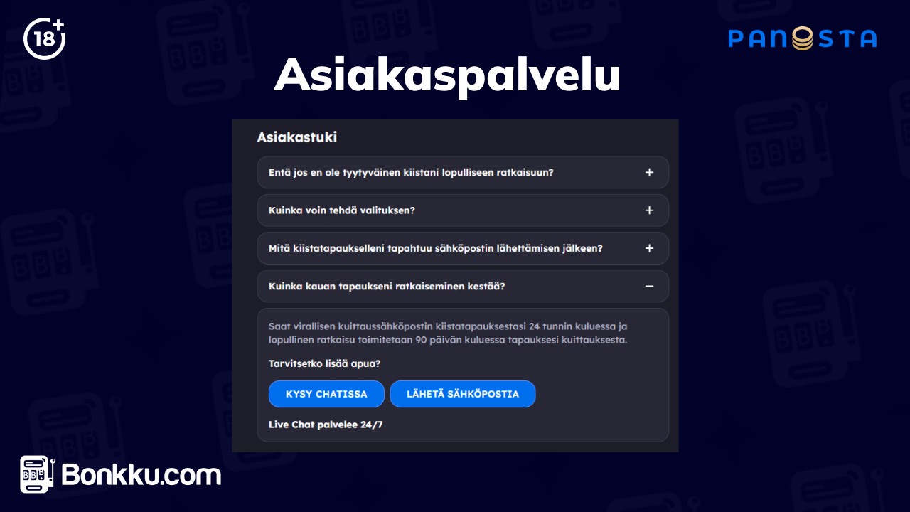 panosta casino asiakaspalvelu