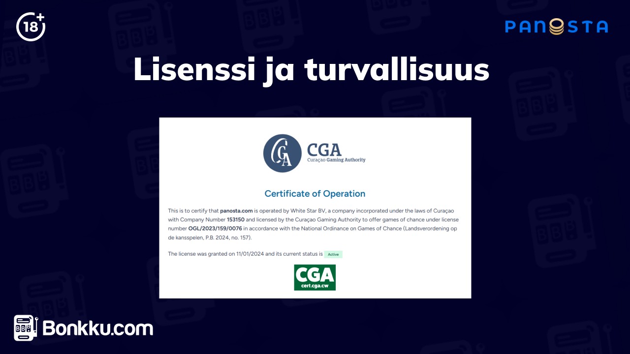 panosta casino lisenssi ja turvallisuus