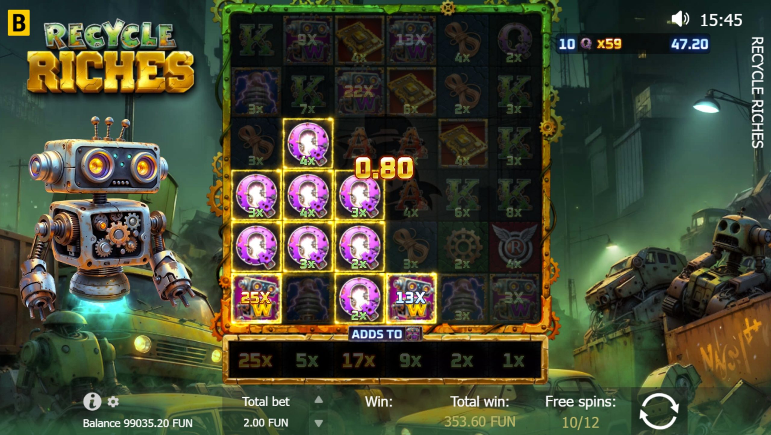 recycle riches bonus