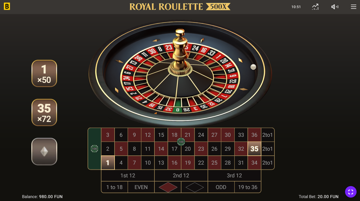 royal roulette 500x bonus