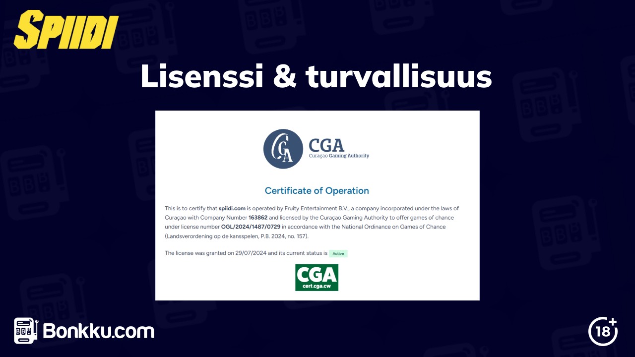 spiidi casino lisenssi ja turvallisuus