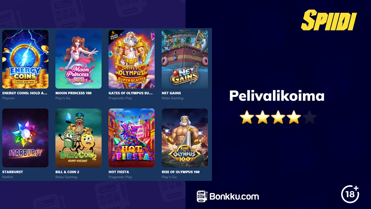 spiidi casino pelivalikoima