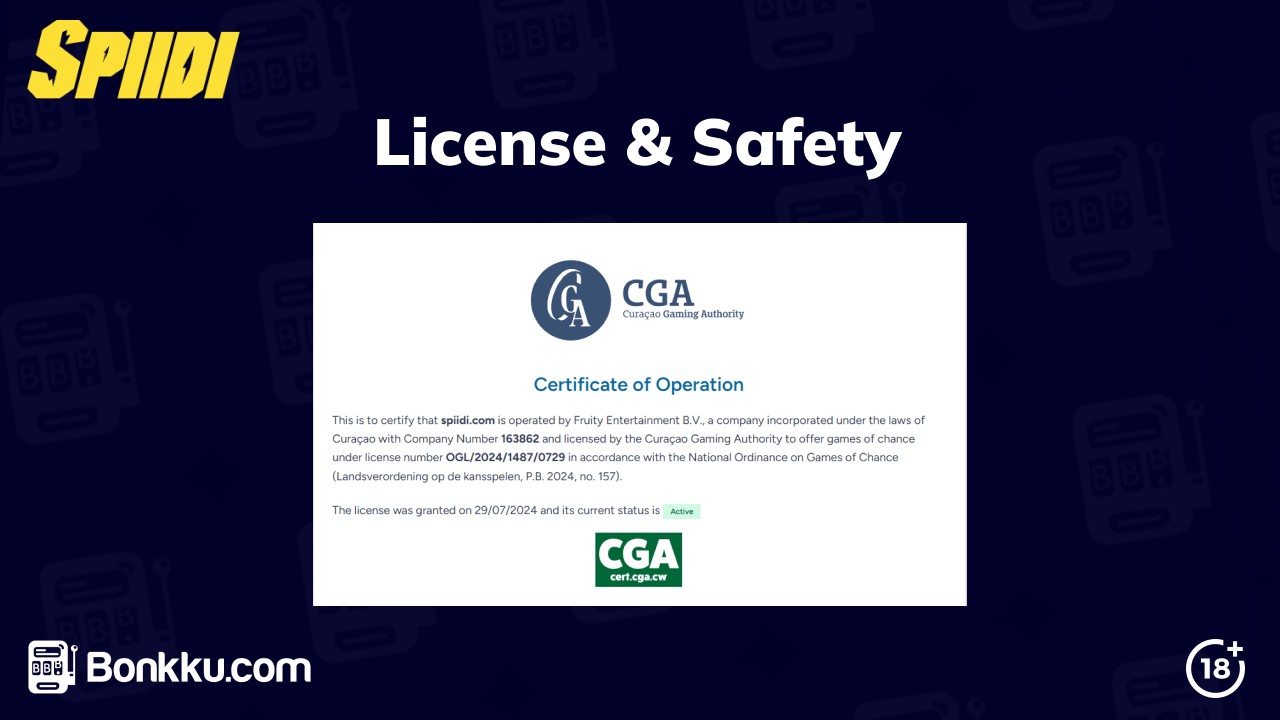 spiidi casino safety and license