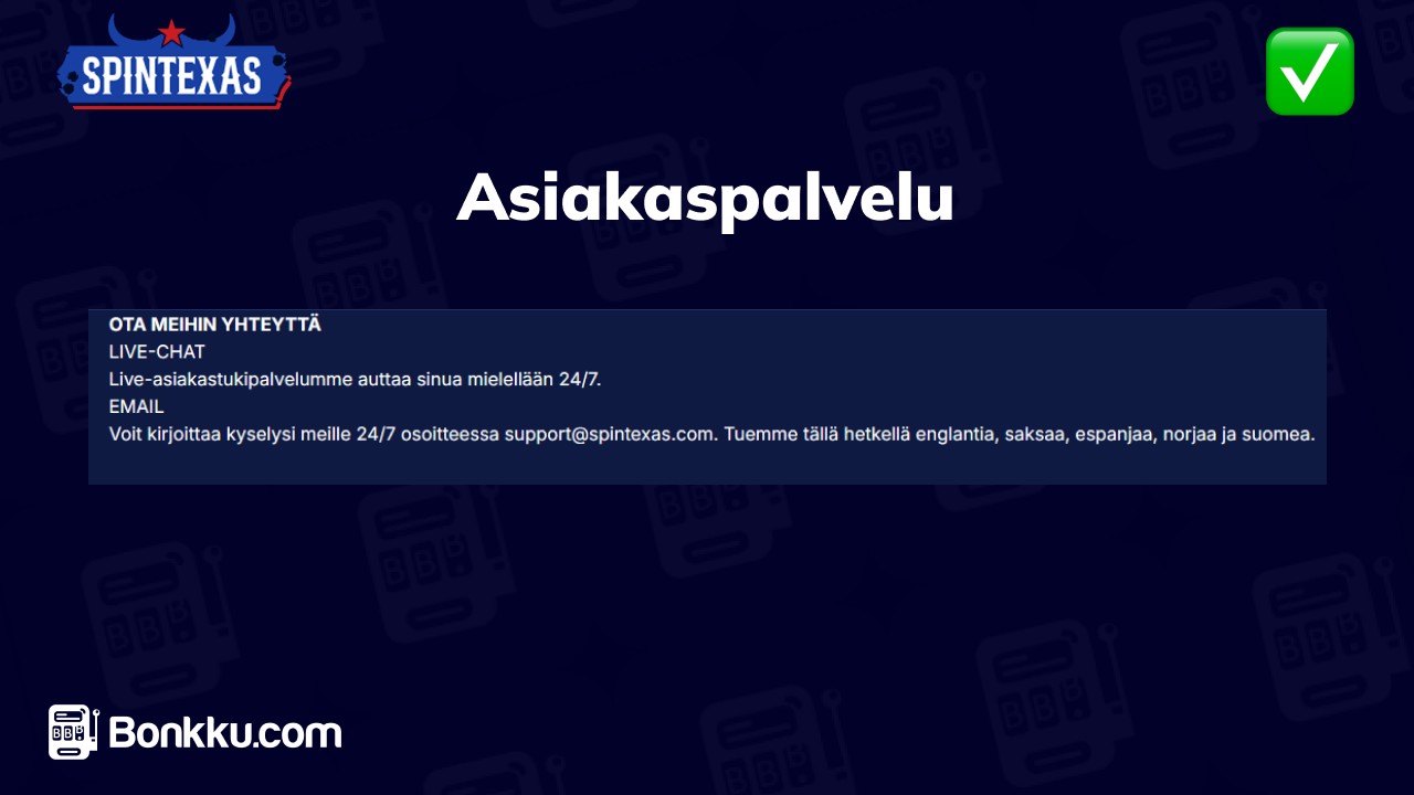 spintexas asiakaspalvelu