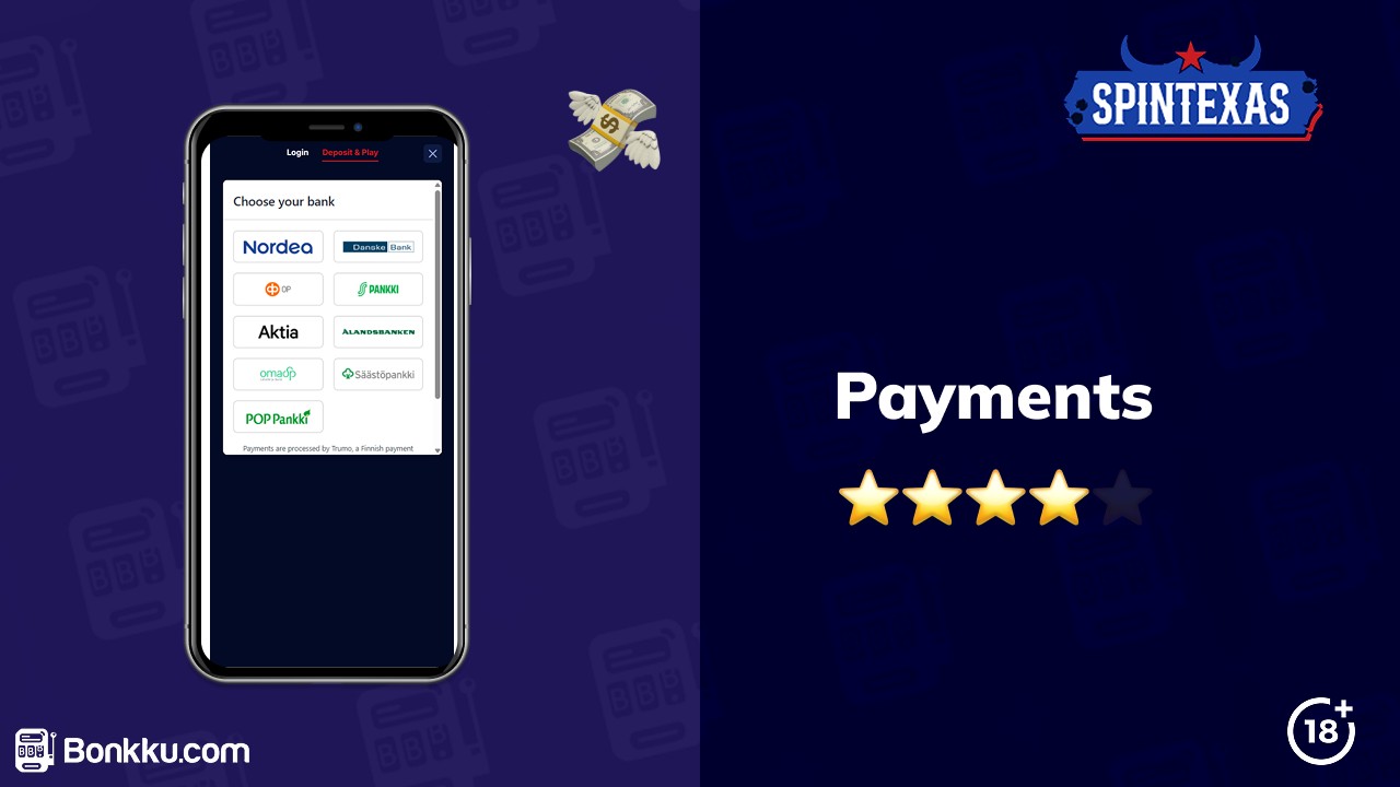 spintexas casino payments
