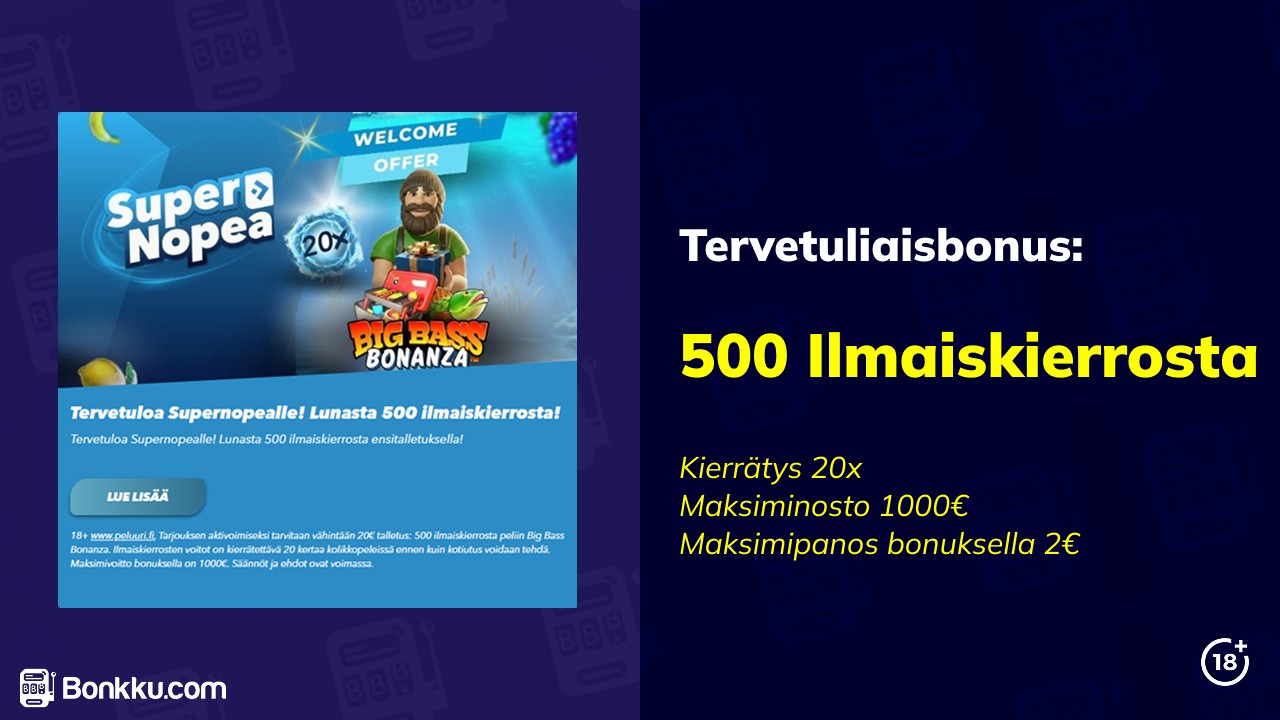 supernopea casino tervetuliaisbonus