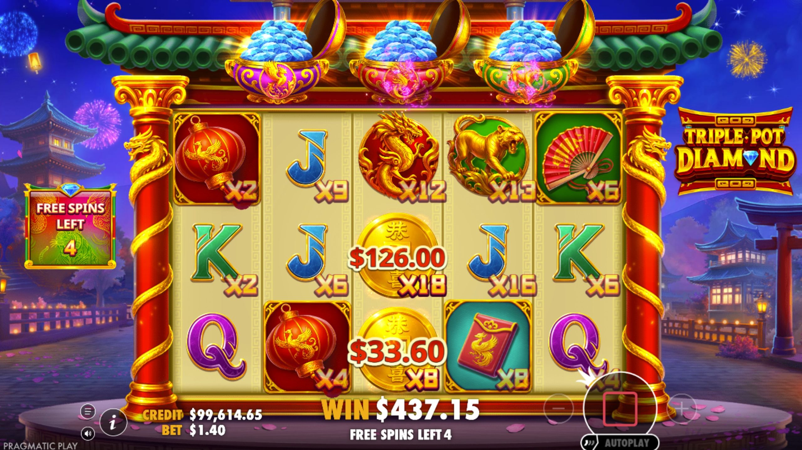 triple pot diamond bonus