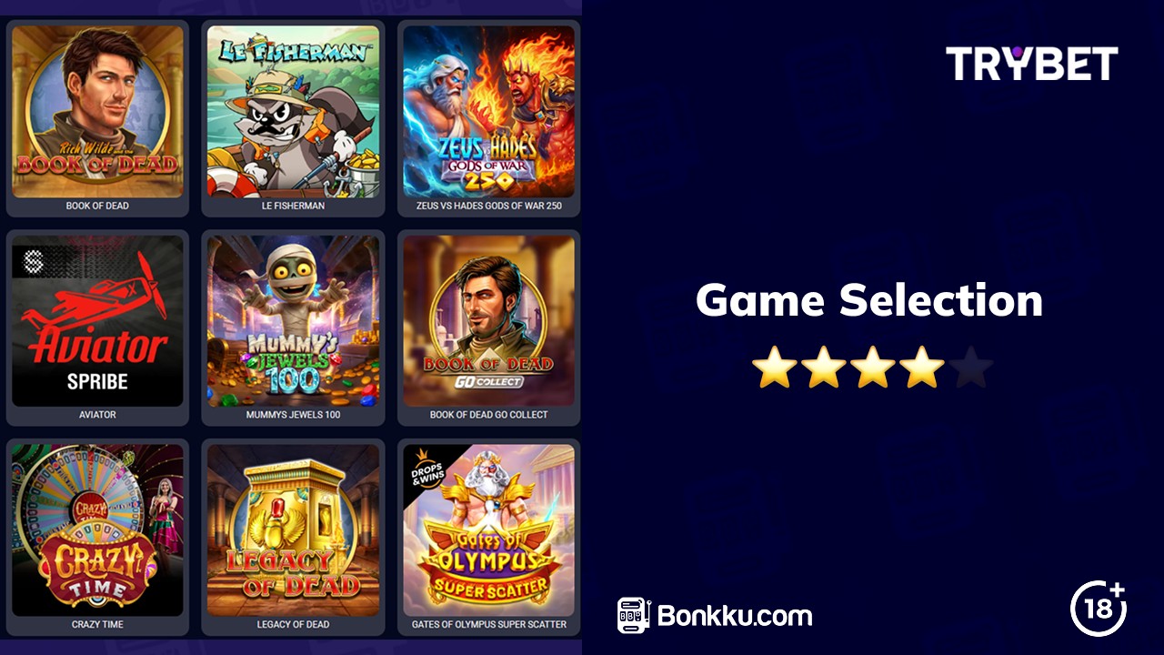 trybet casino game selection