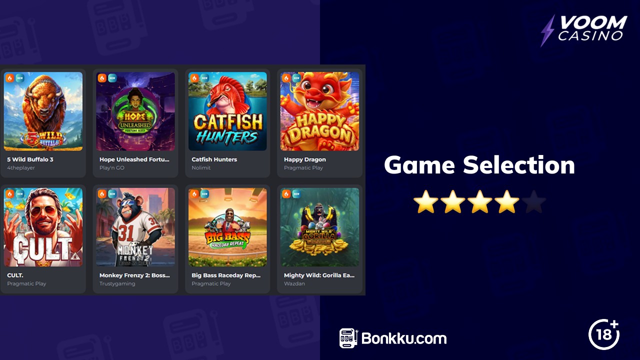 voom casino game selection