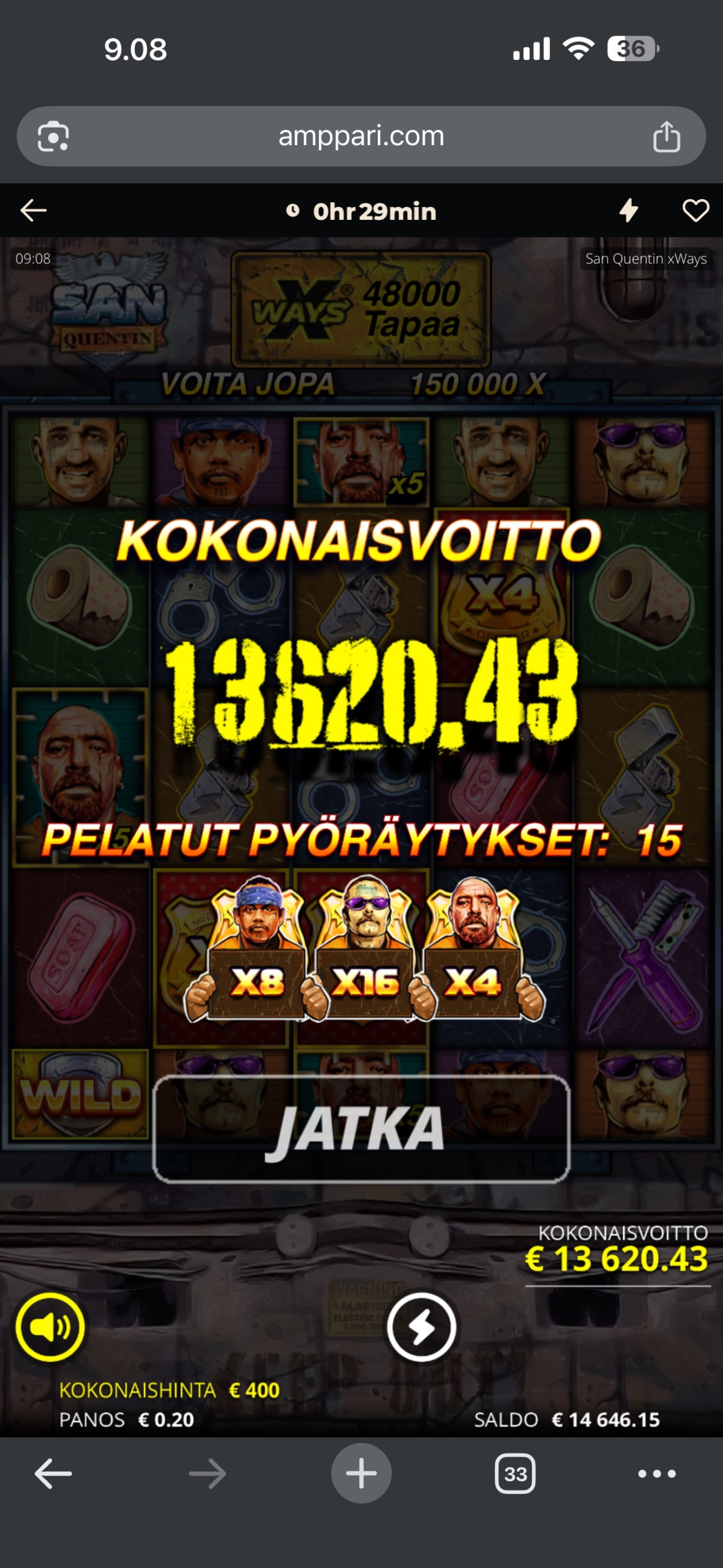 Big wins screenshot