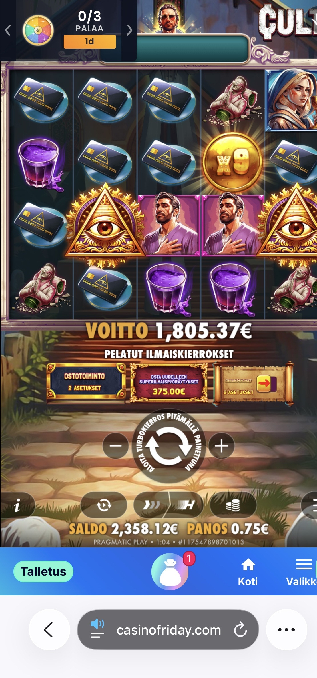 Big wins screenshot