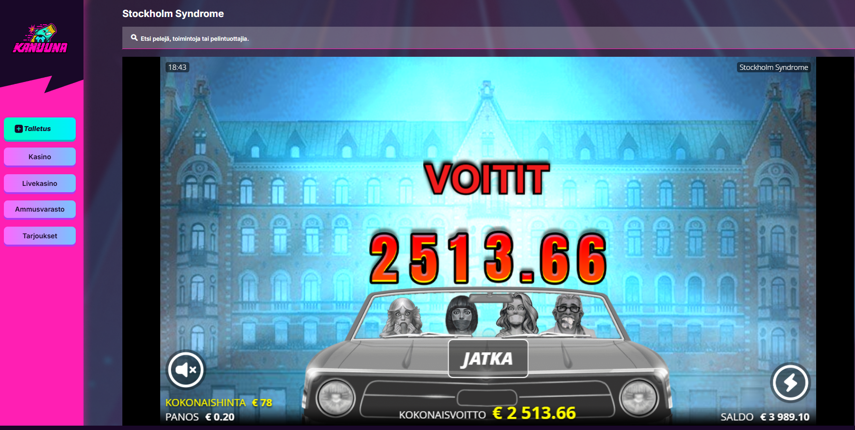 Big wins screenshot