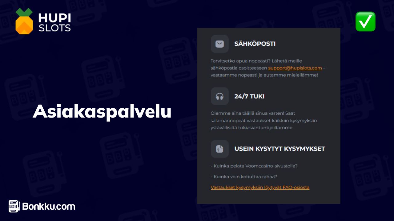 hupi slots casino asiakaspalvelu