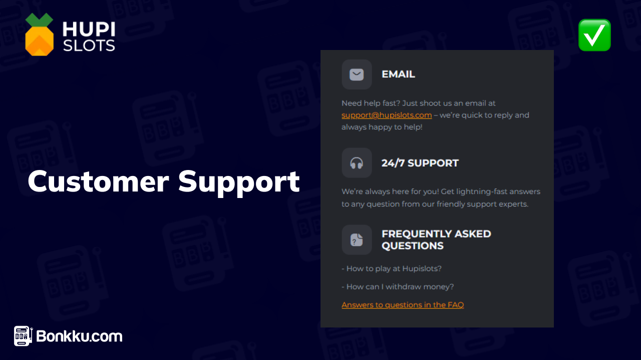 hupi slots customer support