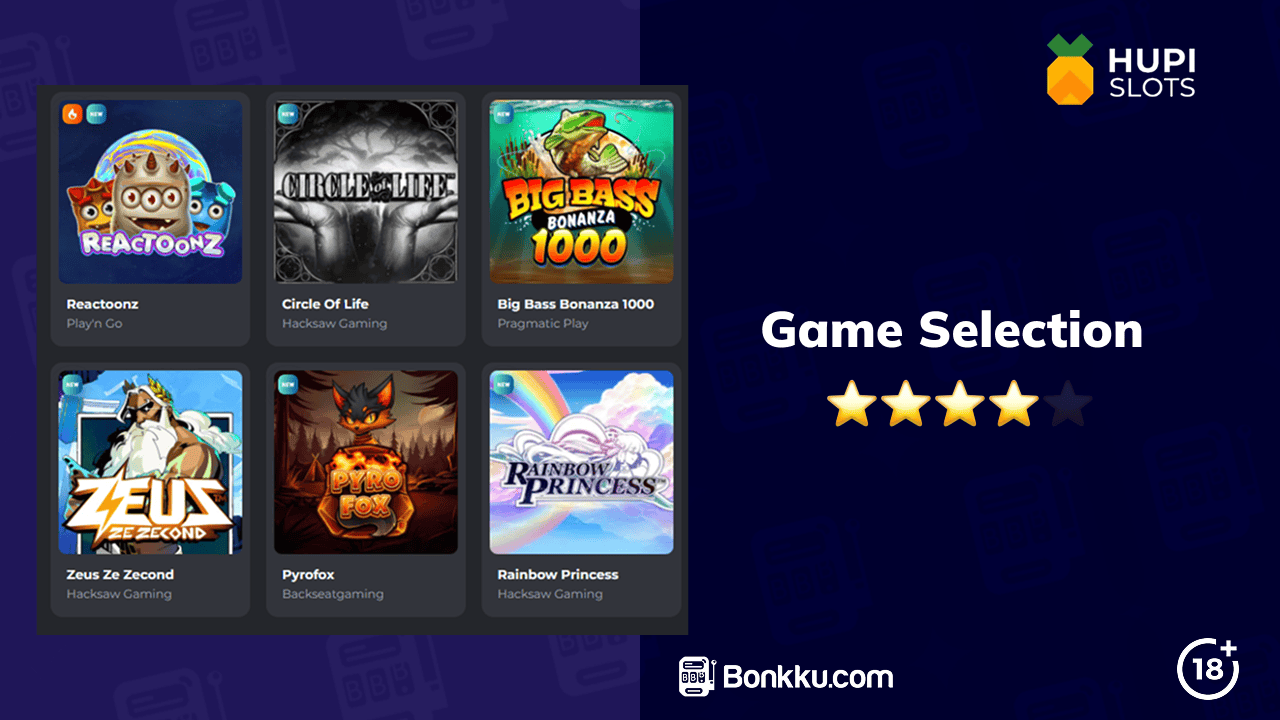 hupi slots game selection