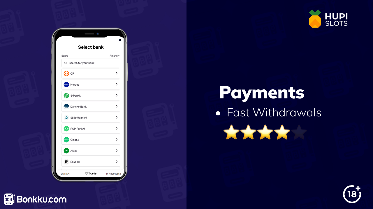 hupi slots casino payments