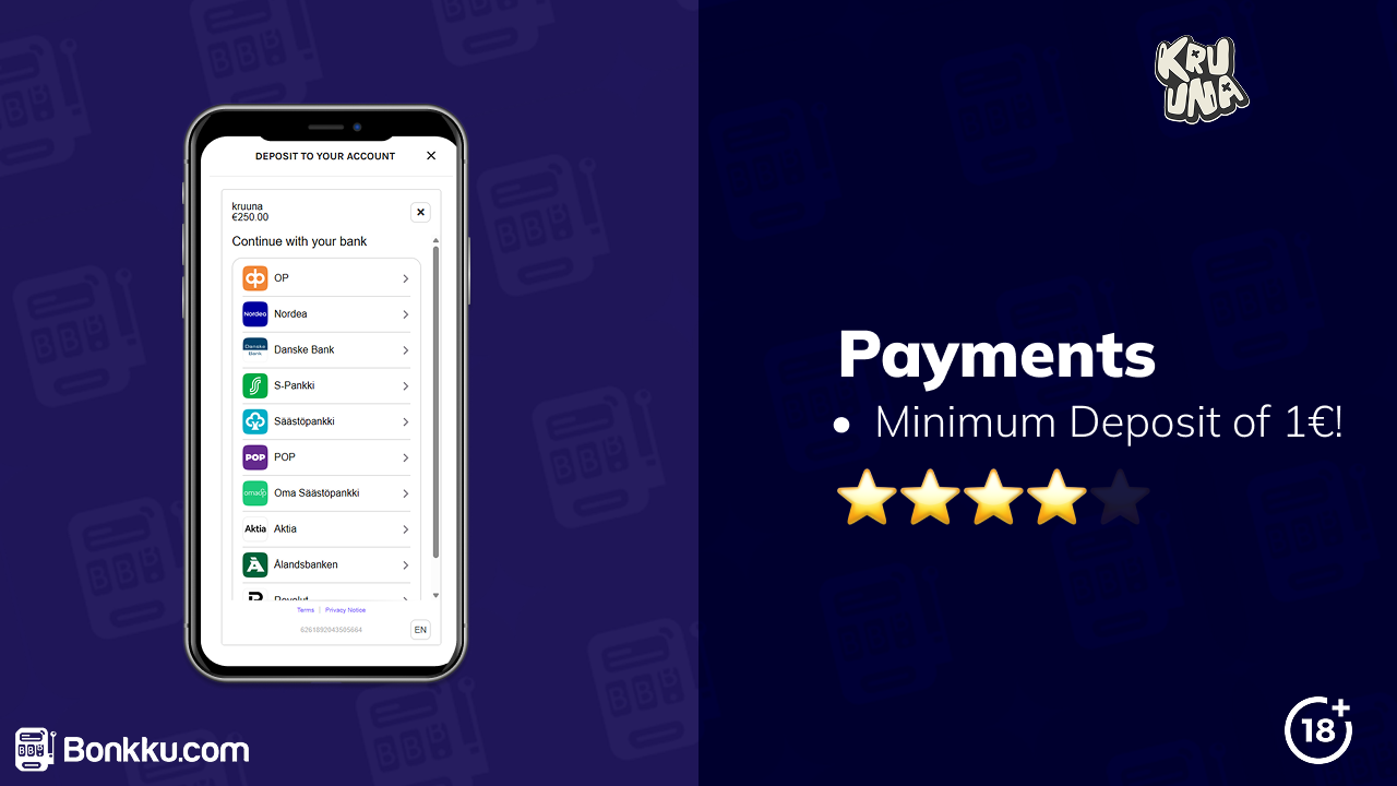 kruuna casino payments