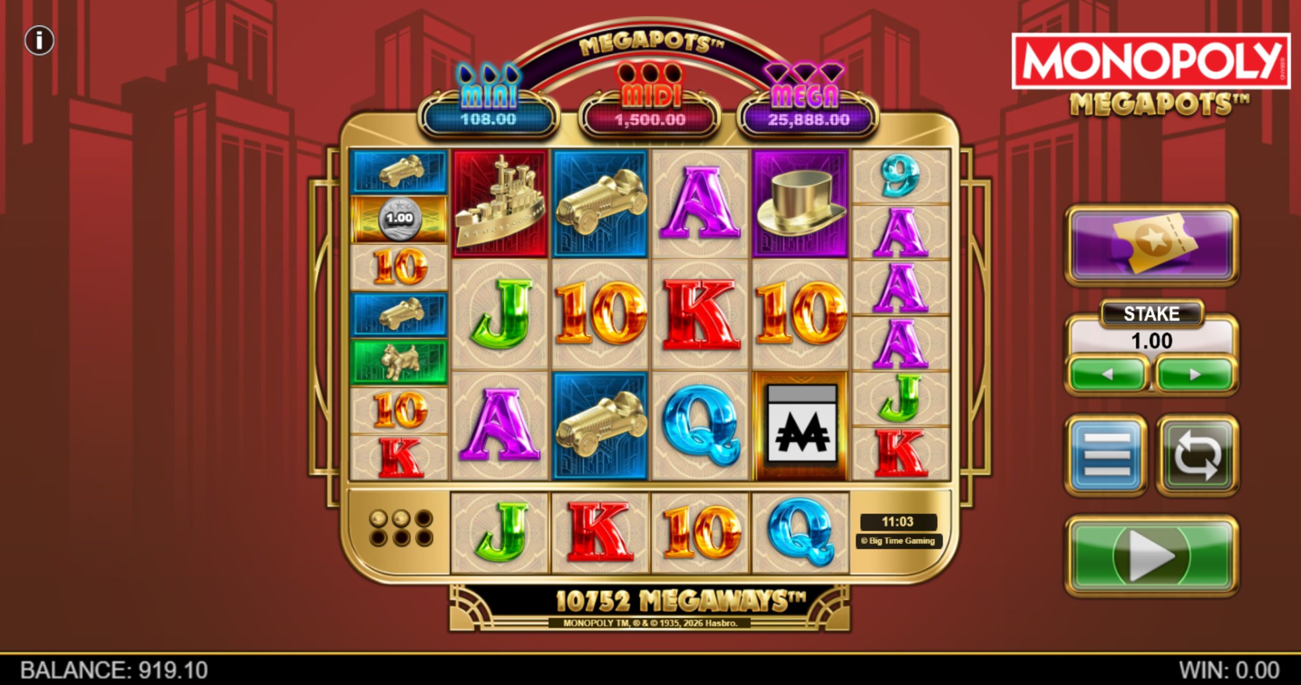 monopoly megapots slot