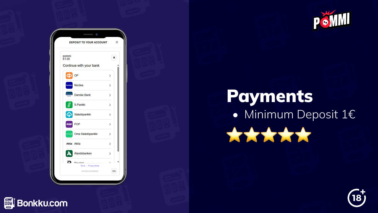 pommi casino payments