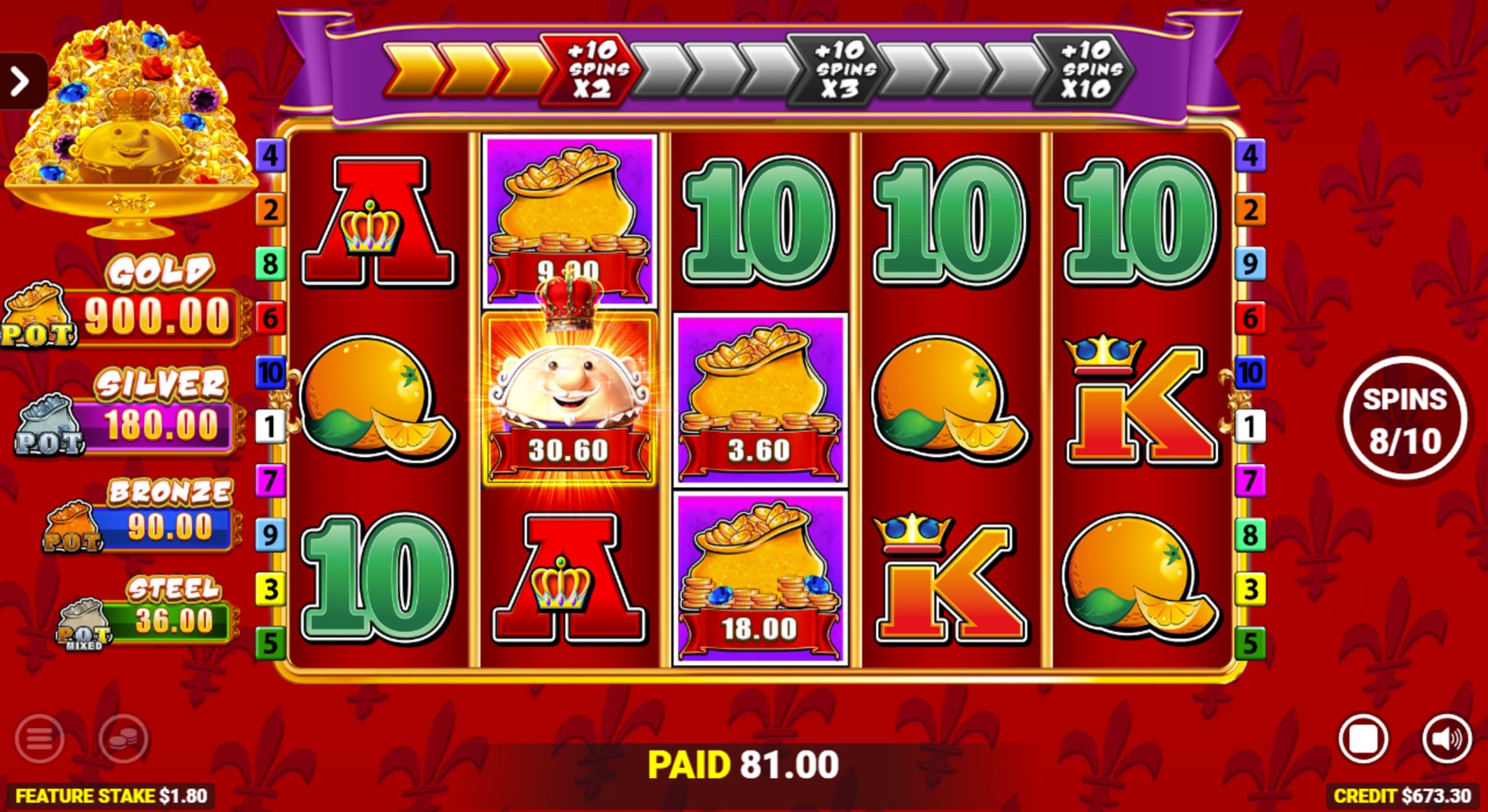 reel king hot to pot bonus