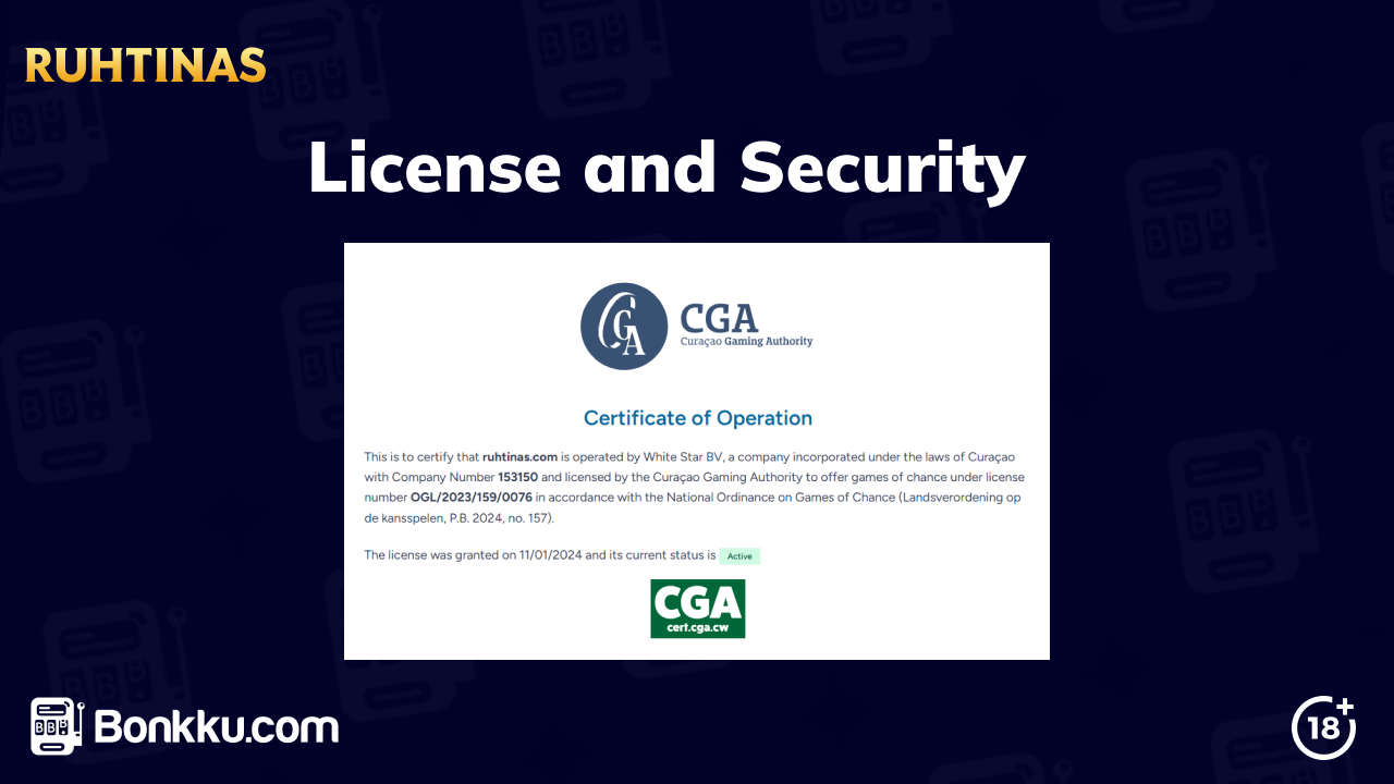 ruhtinas license and security