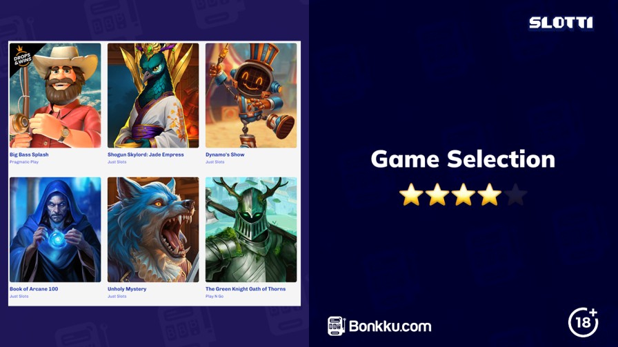 slotti casino game selection