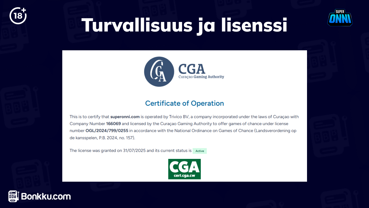 superonni casino lisenssi ja turvallisuus