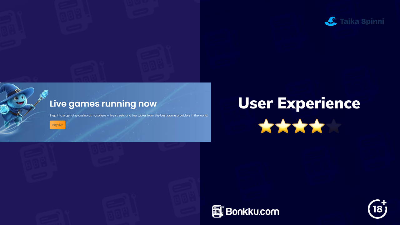 taika spinni casino user experience