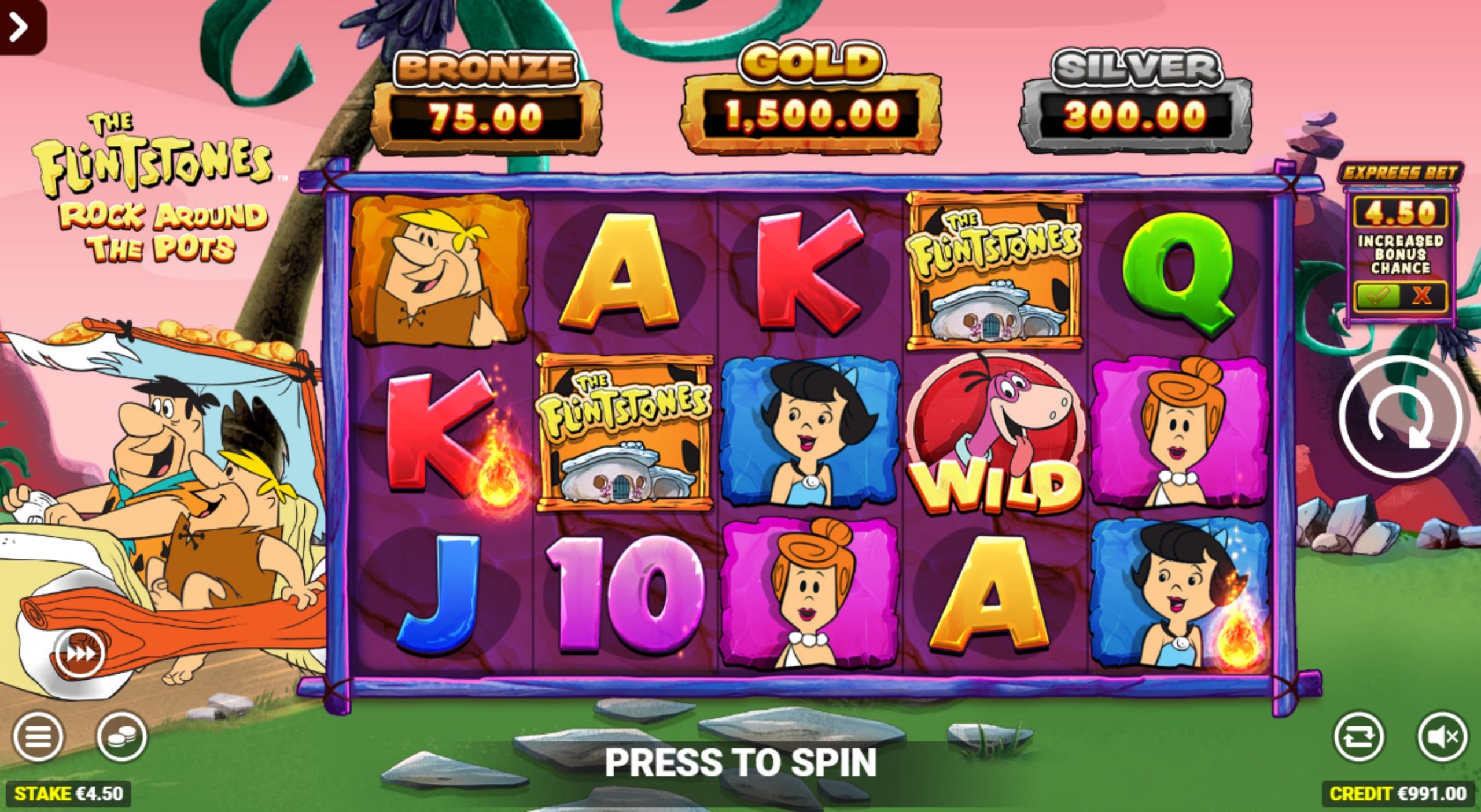 the flintstones rock around the pots slot