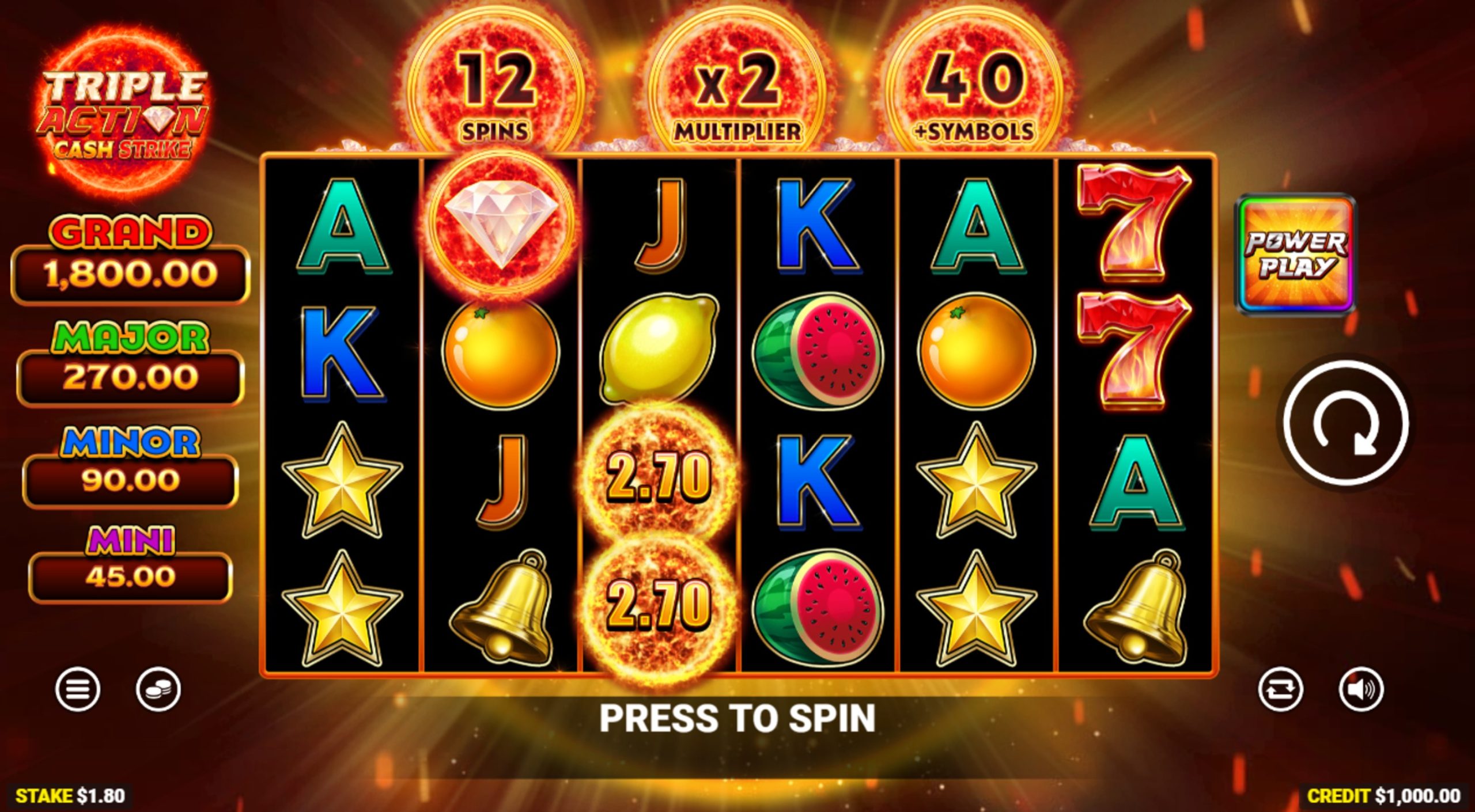 triple action cash strike slot