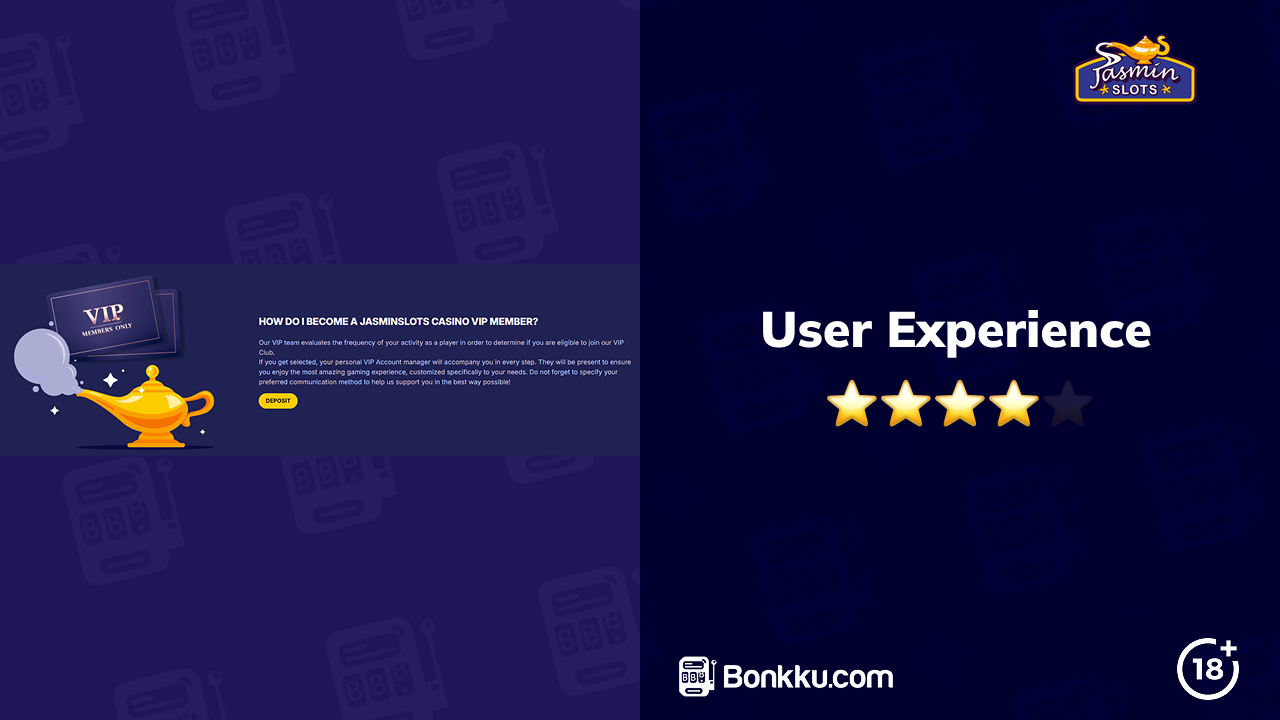 user experience jasmin slots