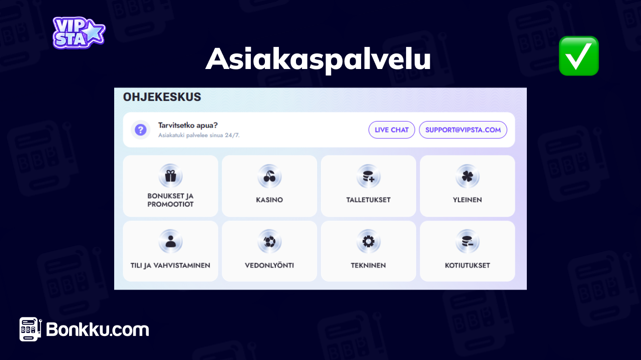 vipsta casino asiakaspalvelu